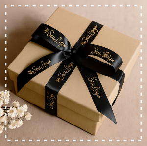 Fita de Cetim 15 mm Personalizada| Impressão em DOURADO Fita de Cetim 15mm 15mm  Dourado  